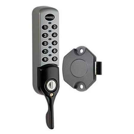 LOCKEY Digital Electronic Cabinet Lock W/ ADA Lever Handle W/ Slam Latch Silver Right EC782-WSL-SR